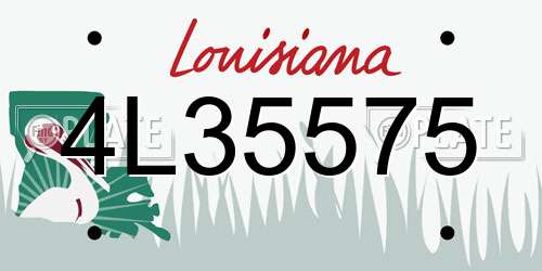 4L35575 Louisiana License Plate