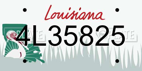 4L35825 Louisiana License Plate