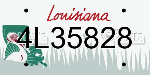 4L35828 Louisiana License Plate