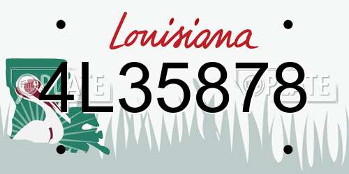4L35878 Louisiana License Plate