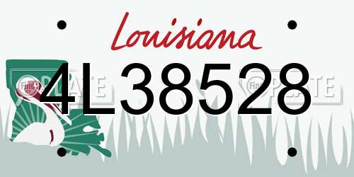 4L38528 Louisiana License Plate