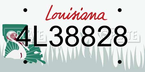 4L38828 Louisiana License Plate
