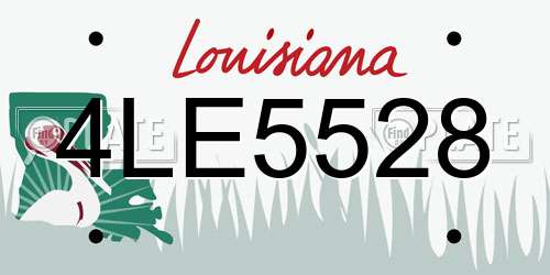 4LE5528 Louisiana License Plate