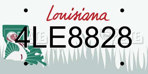 4LE8828 Louisiana License Plate