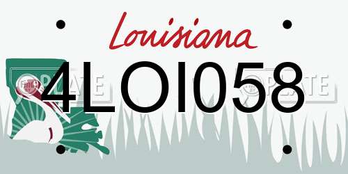4LOI058 Louisiana License Plate
