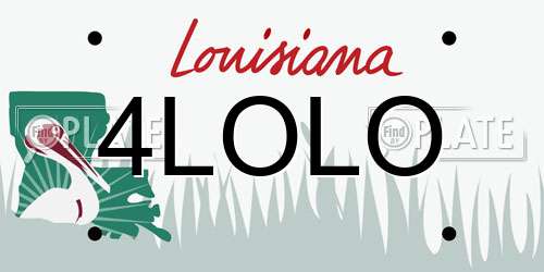 4LOLO Louisiana License Plate