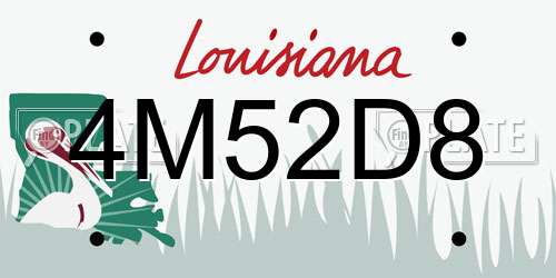 4M52D8 Louisiana License Plate