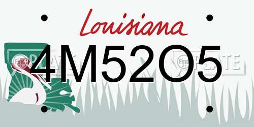 4M52O5 Louisiana License Plate