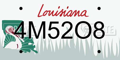 4M52O8 Louisiana License Plate