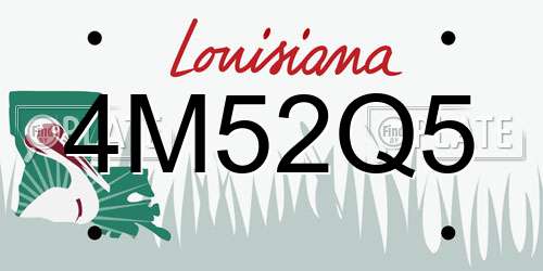 4M52Q5 Louisiana License Plate
