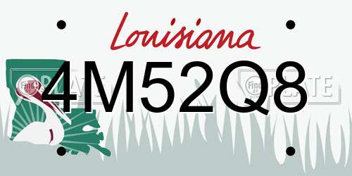 4M52Q8 Louisiana License Plate