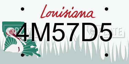 4M57D5 Louisiana License Plate