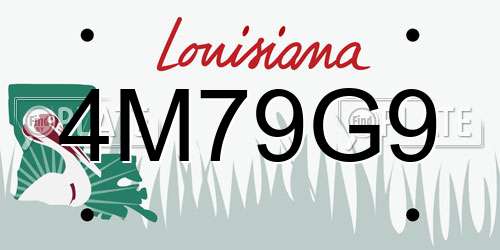 4M79G9 Louisiana License Plate