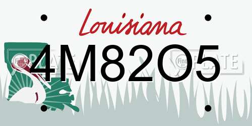 4M82O5 Louisiana License Plate