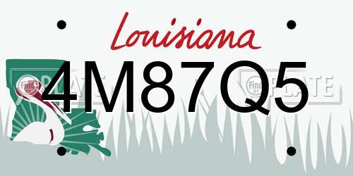 4M87Q5 Louisiana License Plate