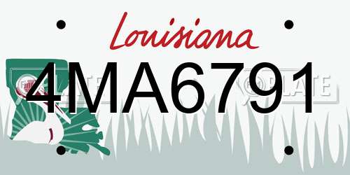4MA6791 Louisiana License Plate