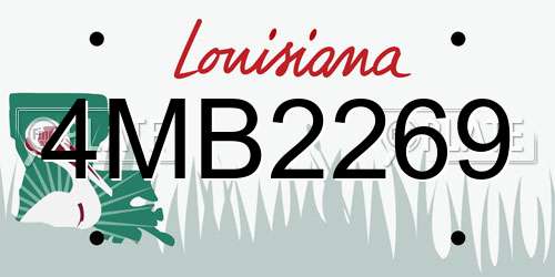 4MB2269 Louisiana License Plate