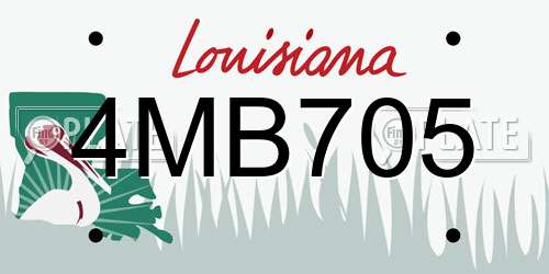 4MB705 Louisiana License Plate