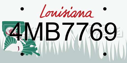 4MB7769 Louisiana License Plate