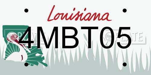 4MBT05 Louisiana License Plate
