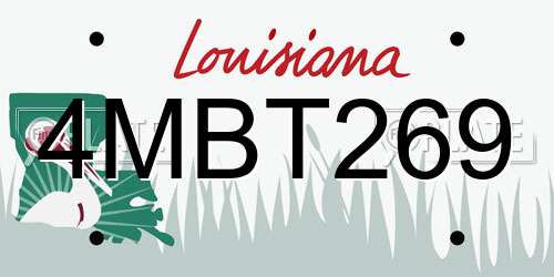 4MBT269 Louisiana License Plate