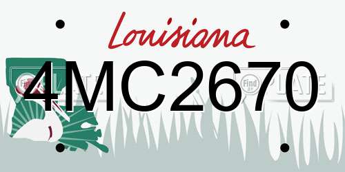 4MC2670 Louisiana License Plate