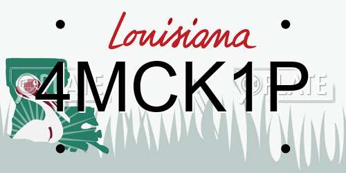 4MCK1P Louisiana License Plate
