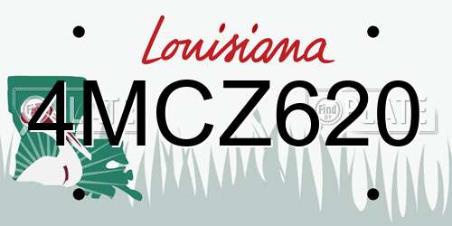 4MCZ620 Louisiana License Plate