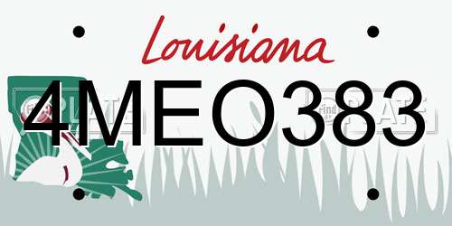 4MEO383 Louisiana License Plate