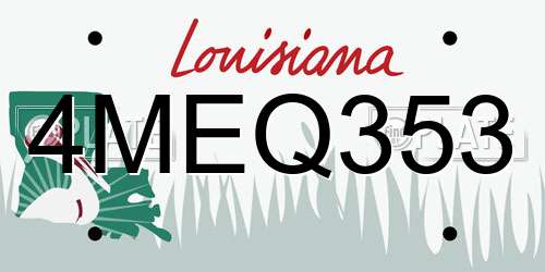 4MEQ353 Louisiana License Plate