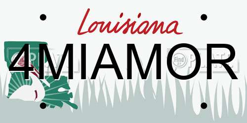 4MIAMOR Louisiana License Plate