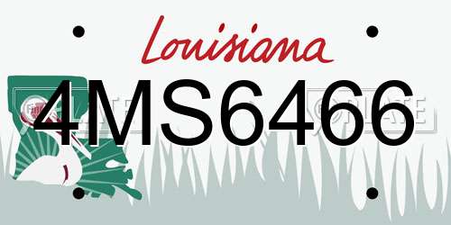 4MS6466 Louisiana License Plate