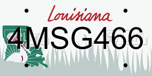 4MSG466 Louisiana License Plate