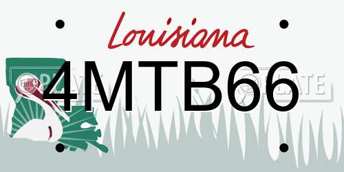 4MTB66 Louisiana License Plate