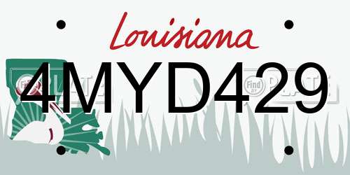 4MYD429 Louisiana License Plate