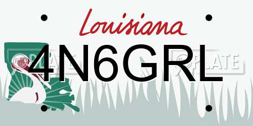 4N6GRL Louisiana License Plate