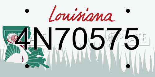 4N70575 Louisiana License Plate