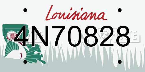 4N70828 Louisiana License Plate