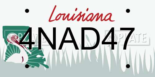4NAD47 Louisiana License Plate