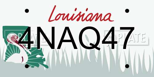 4NAQ47 Louisiana License Plate