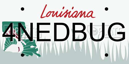 4NEDBUG Louisiana License Plate
