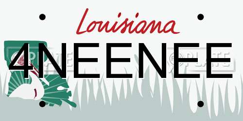 4NEENEE Louisiana License Plate