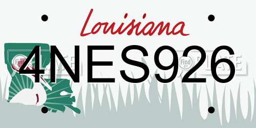 4NES926 Louisiana License Plate