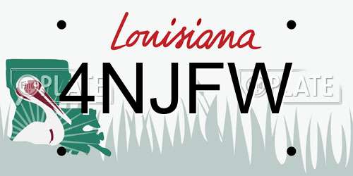 4NJFW Louisiana License Plate