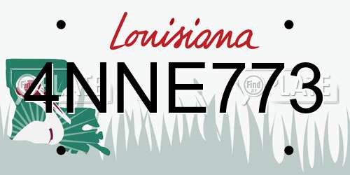 4NNE773 Louisiana License Plate