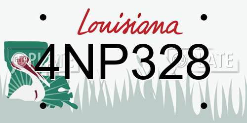 4NP328 Louisiana License Plate