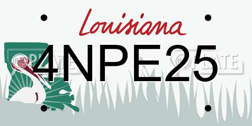 4NPE25 Louisiana License Plate