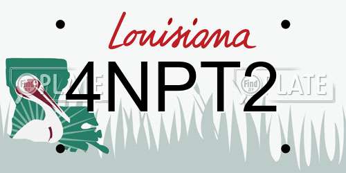 4NPT2 Louisiana License Plate