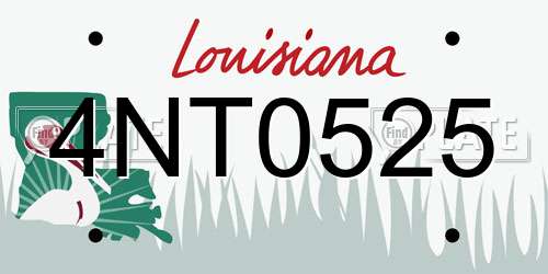 4NT0525 Louisiana License Plate
