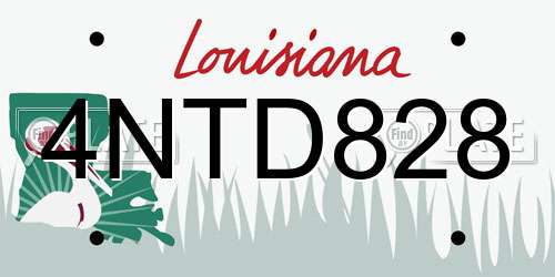 4NTD828 Louisiana License Plate